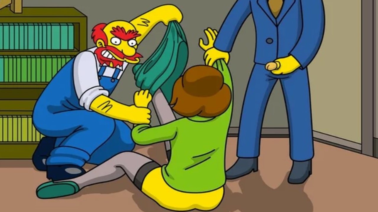 Best simpson xxx Edna | Fucked by Skinner and Willie - Simpsons Porn