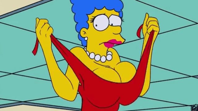 Simpsons Toon Huge Tits - Marge Simpon hot scene | Revealing her big titties - Simpsons Porn