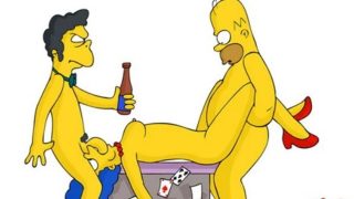 Simpsons marge threesome porn homer and marge porn